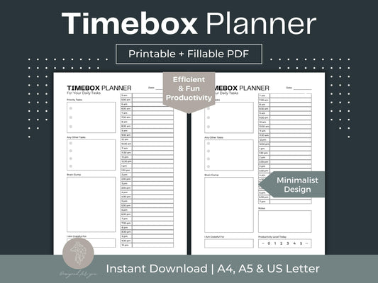 Timebox Planner | Time Management | To Do List Template