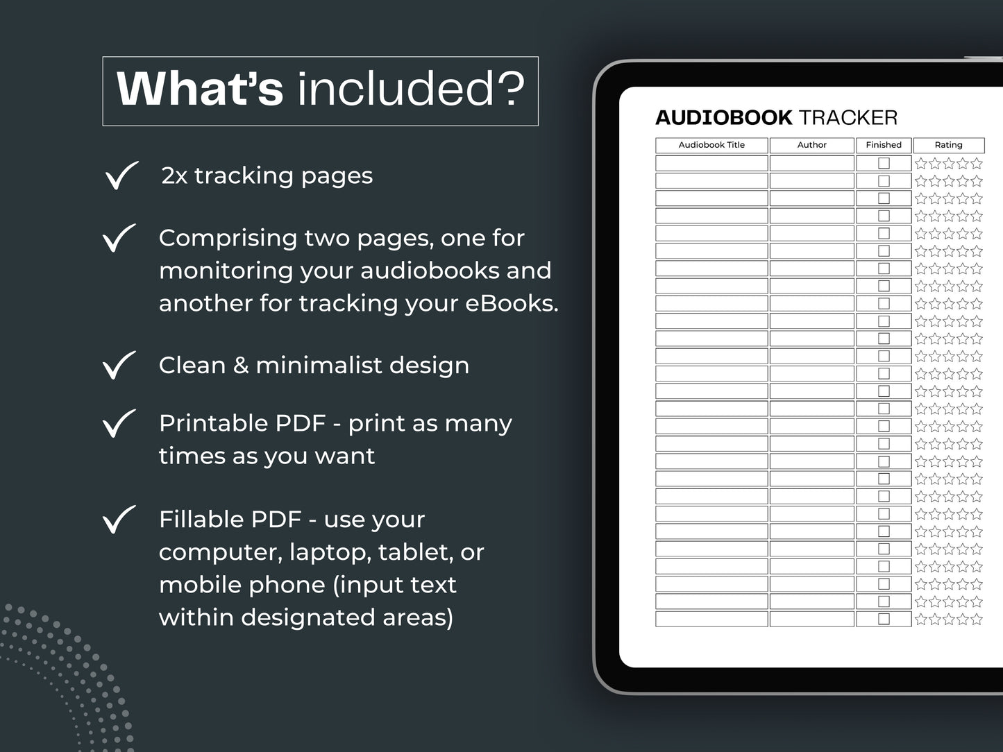 eBook and Audiobook Tracker | Book Reading Planner